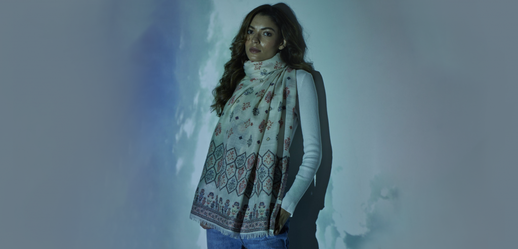 Winter shawls and stoles with jeans and tops or t-shirts