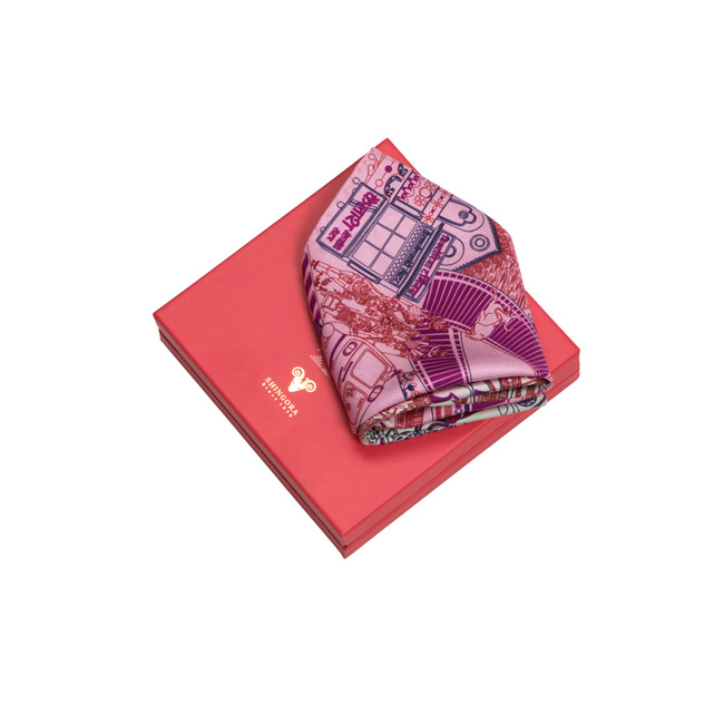 Victoria Terminus Pink Pocket Square